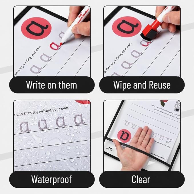Mr. Pen- Reusable Dry Erase Pockets, 60 Pack, Classroom Supplies - Image 5