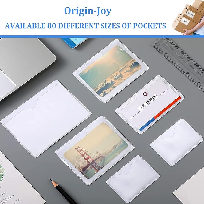 Origin-Joy 35 PCS Self Adhesive Index Card Pockets - Image 6