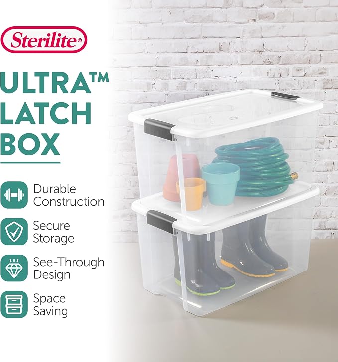 Sterilite 8-Pack 70 Quart Ultra Latch Box, and Closet - Image 2
