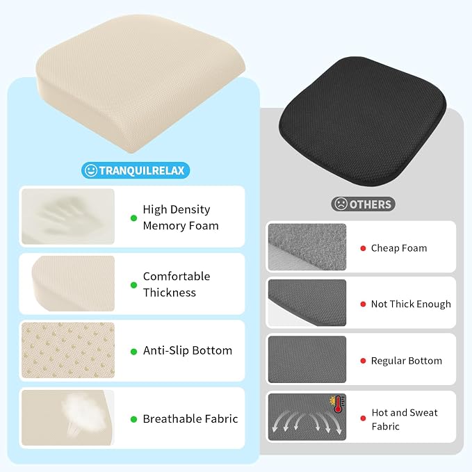 TranquilRelax Large Seat Cushion, Memory Foam Cushion - Image 5