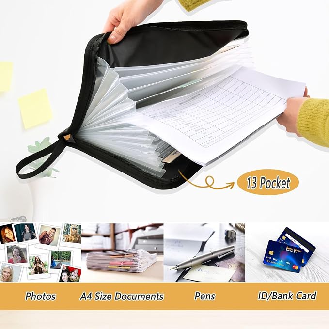 Expanding File Folder Corgis Dog Blue Accordion File Organizer 13 Pockets - Image 3