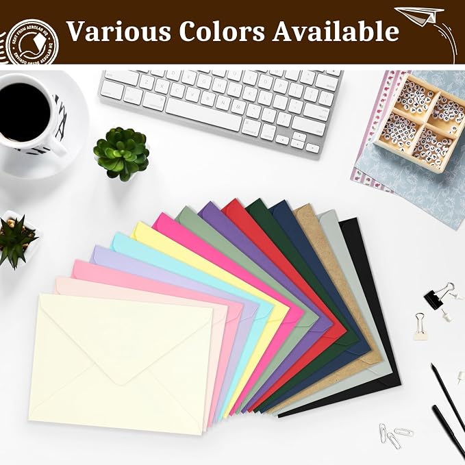 50 Pack A7 Envelopes, Light Yellow Greeting Card Envelopes Self Seal, 5.24 x - Image 7