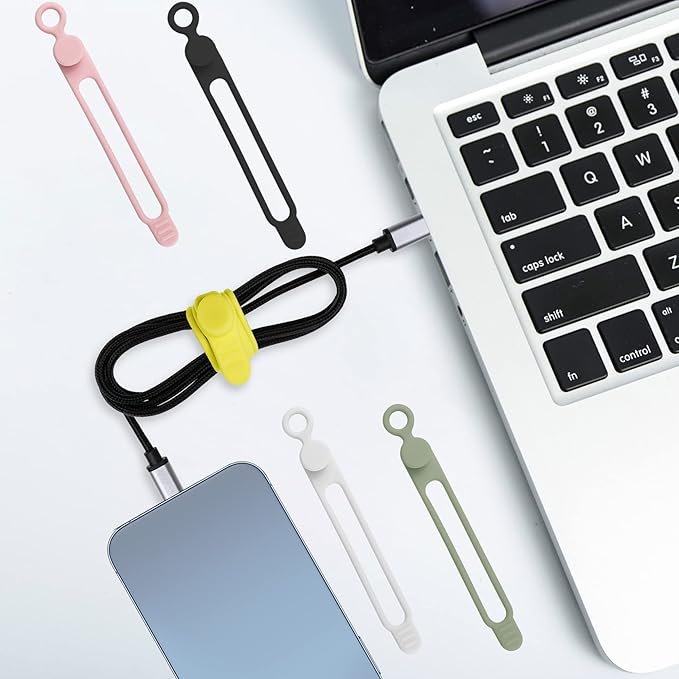 100Pcs Silicone Cable Ties Cord Organizer - Image 6