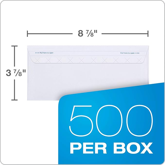Columbian #9 Security Envelopes, Double Window, 3-7/8" x 8-7/8", Release & Seal - Image 6