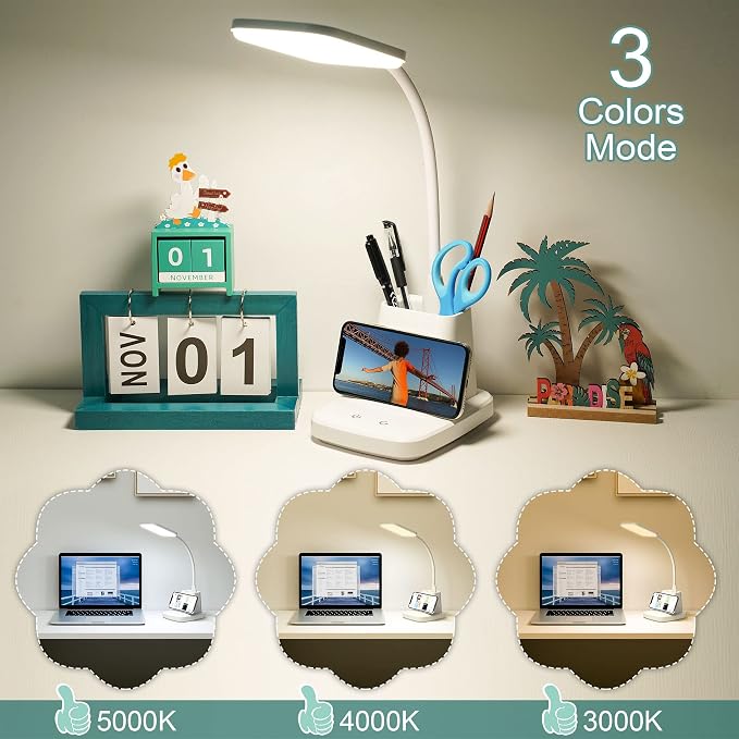 Upgraded LED Desk Lamp with Wireless Charger, 3 Color Modes, CRI 85, 800 Lumen - Image 4