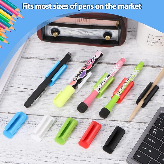 BOBOKA 20Pcs Pencil Holder for Desk, Adhesive Pen Holder for Classroom - Image 4