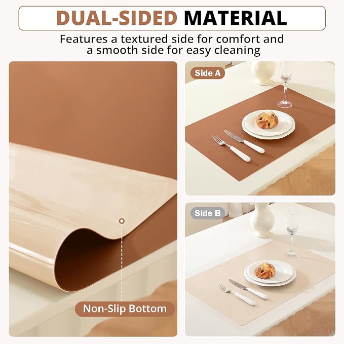 OstepDecor Brown Table Cover Protector 24 x 48 Inch, 1.5mm Thick Plastic Table - Image 3