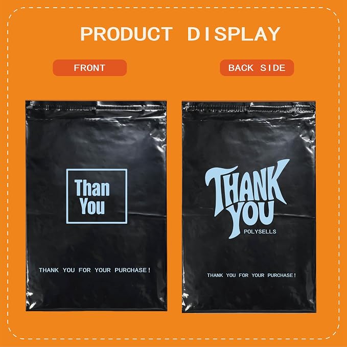 POLYSELLS Thank You Poly Mailers 10x13 inches 100 Pcs Waterproof Self-Sealing - Image 6