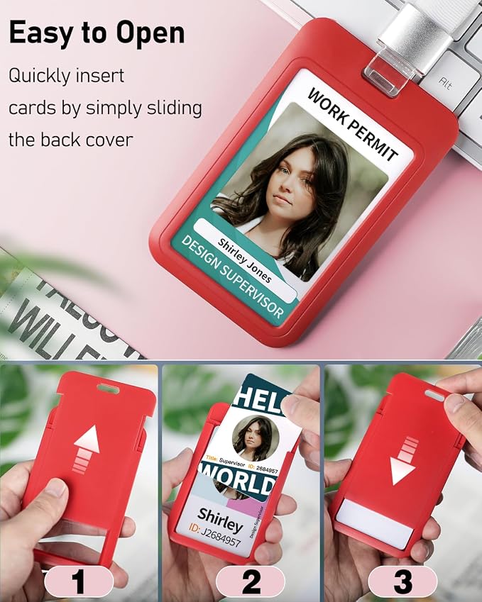 Uniclife 10 Pack Sliding ID Badge Holder - Image 6