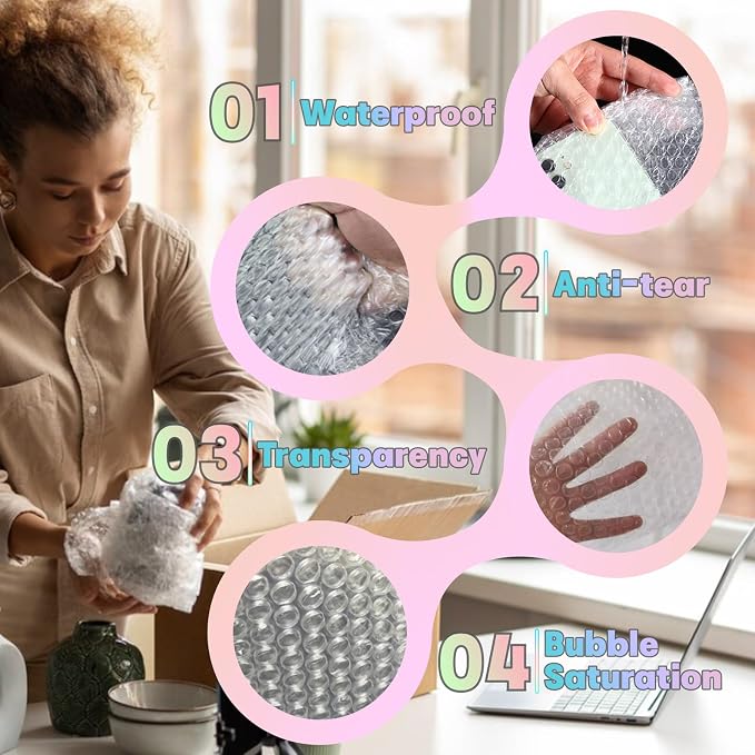 50-Pack 9"x12"Clear Bubble Out Bags - Image 4