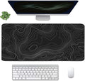 Topographic Mouse Pad, Extended Gaming, Desk Mat Laptop Waterproof Decor Writing by WBWEIRDBEAST