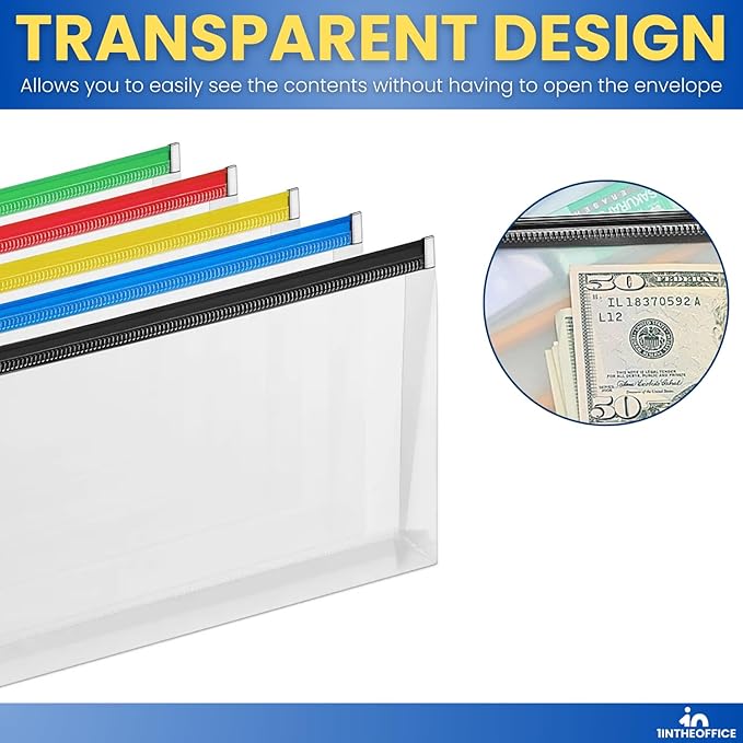 1InTheOffice Plastic Filing Envelopes - Image 5
