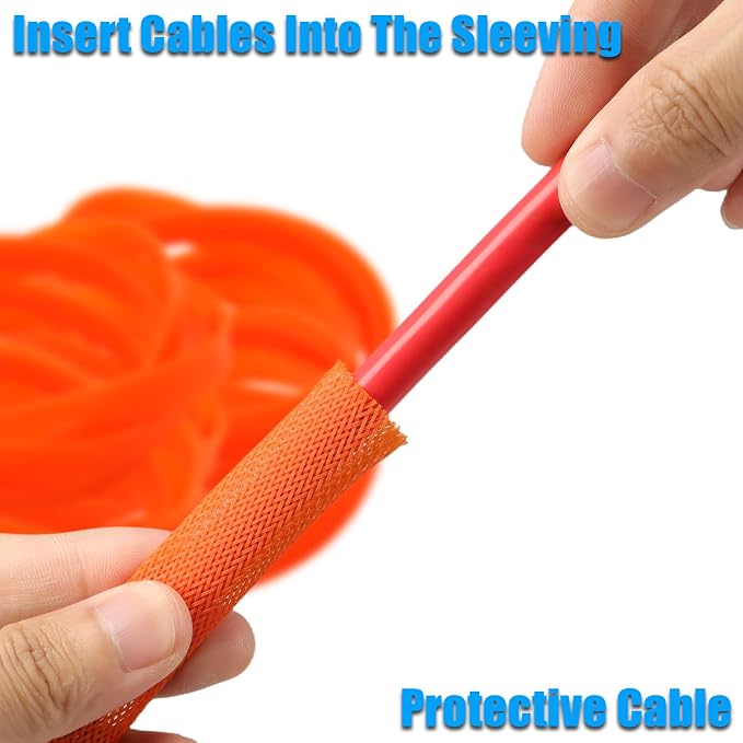 25ft PET Expandable Braided Cable Sleeve 1/3inch Pet Braided Cable Sleeve - Image 4