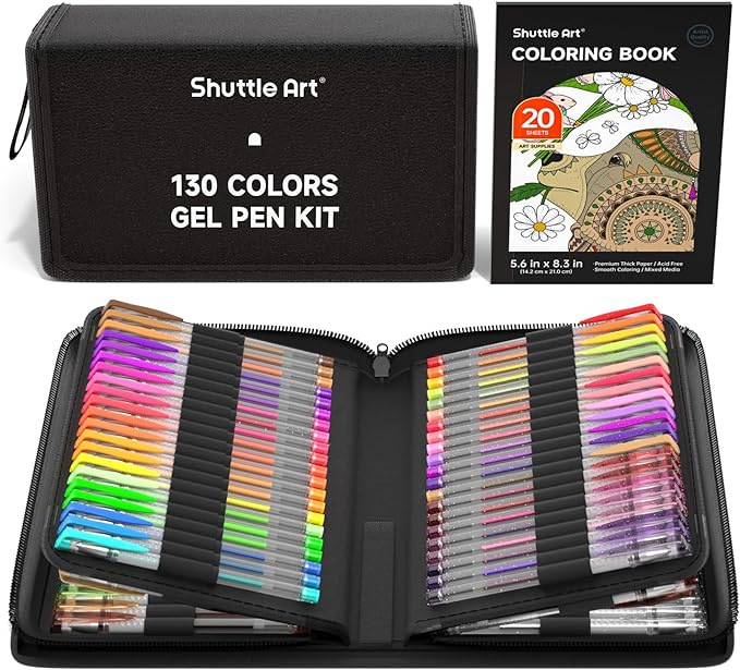 Shuttle Art Gel Pens, 130 Colors Gel Pen by ShuttleArt