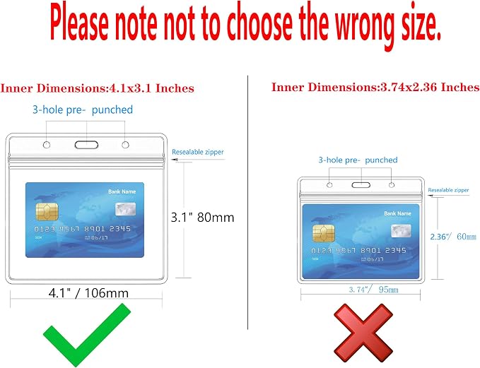 20Packs Extra Thick Horizontal ID Card Name Tag Badge Holder - Image 3