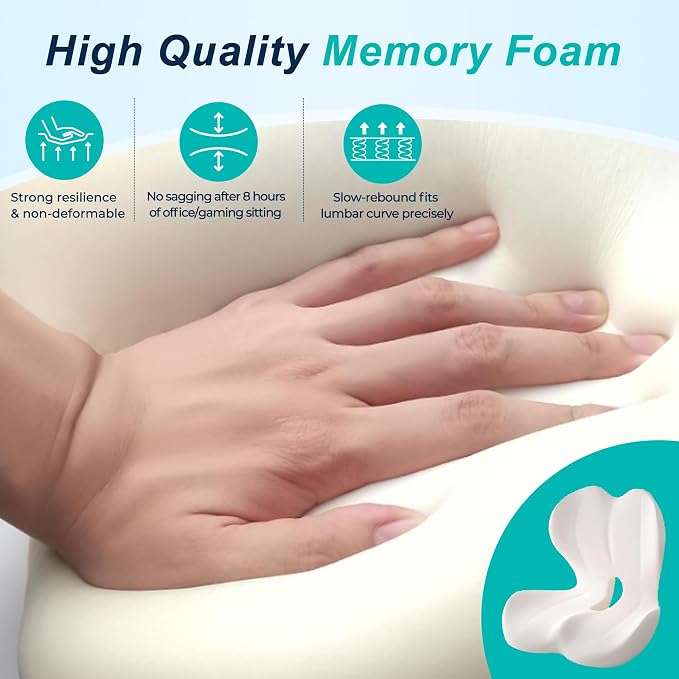 Seat Cushion for Office Chair and Car, Lumbar Support Pillow for Office Chair - Image 8
