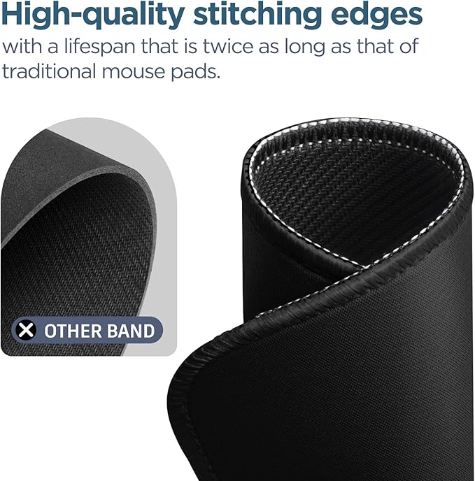 Black Mouse pad, Featuring a wear-Resistant Stitching Edge Design. It can be - Image 4