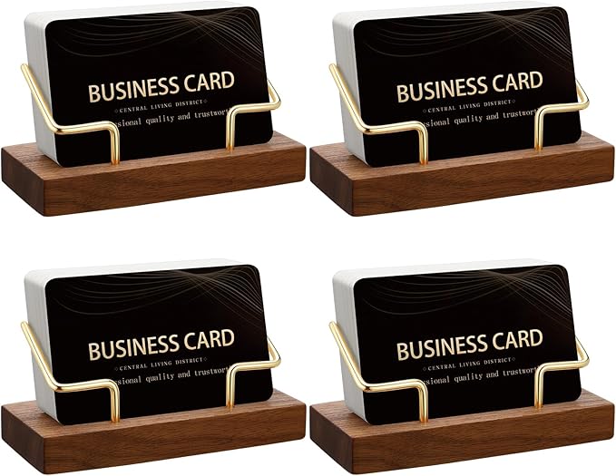 Amyhill 4 Pcs Wood Business Card Holder Display by Amyhill