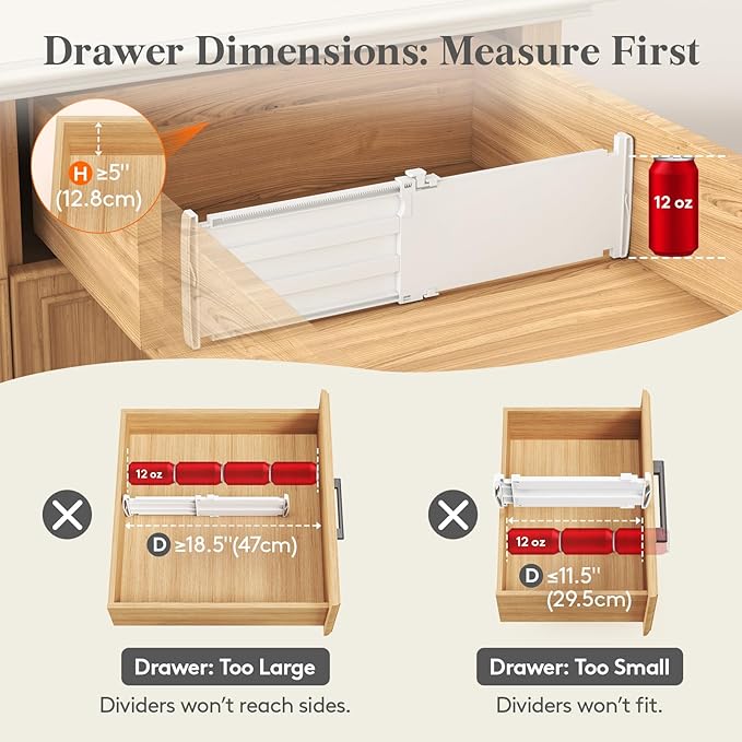 Lifewit 8 Pack 5" High Drawer Dividers - Image 6