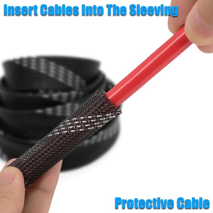 25ft PET Expandable Braided Cable Sleeve 1 inch Pet Braided Cable Sleeve - Image 4
