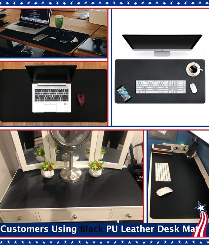 24 X 60 Inch XL Desk Mat Desktop Protector Non-Slip PU Leather Desk Pad Blotter - Image 3