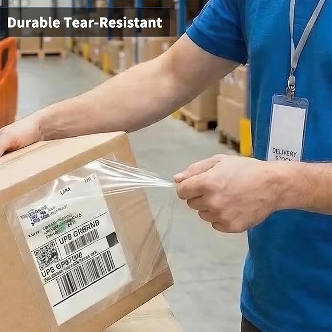 9527 Product 7.5" x 5.5" Clear Adhesive Top Loading Packing List/Shipping Label - Image 6