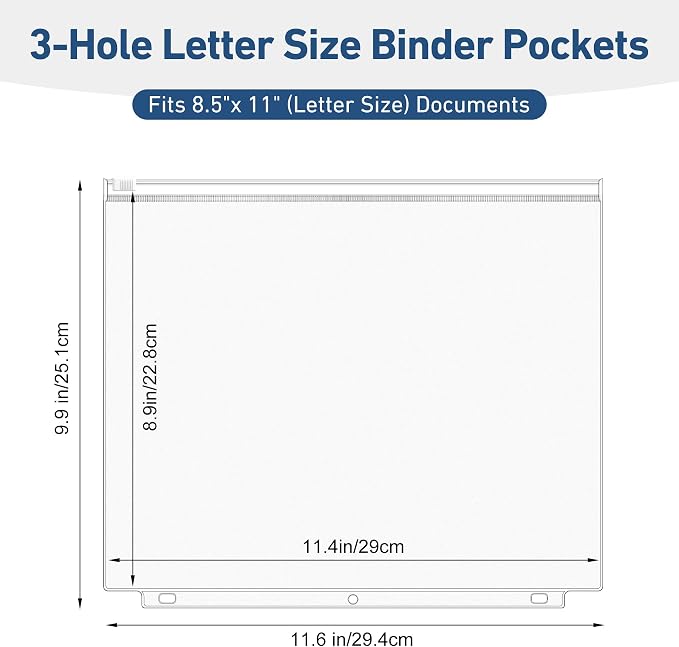 Antner 48 Pack Letter Size Binder Pockets - Image 2
