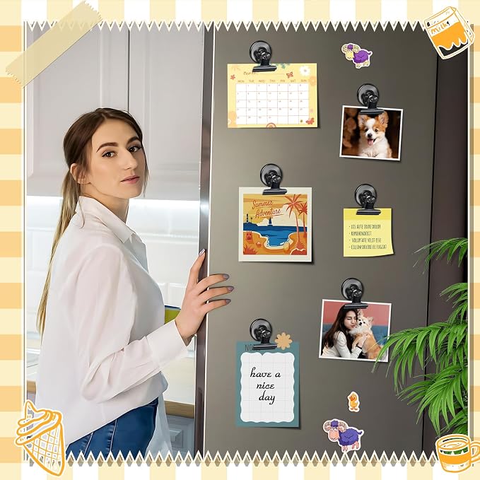 Grtard 12Pack Fridge Magnets, Detailed List Display Paper Fasteners on Home& - Image 3