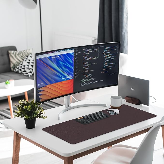CADONO Leather Desk Pad Protector, Non-Slip PU Leather Large Mouse Pad - Image 6