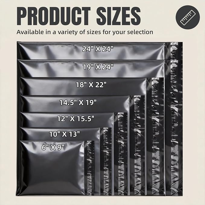 6"x9" Poly Mailers，Black Shipping and Envelope Bags Pack of 25 - Image 4
