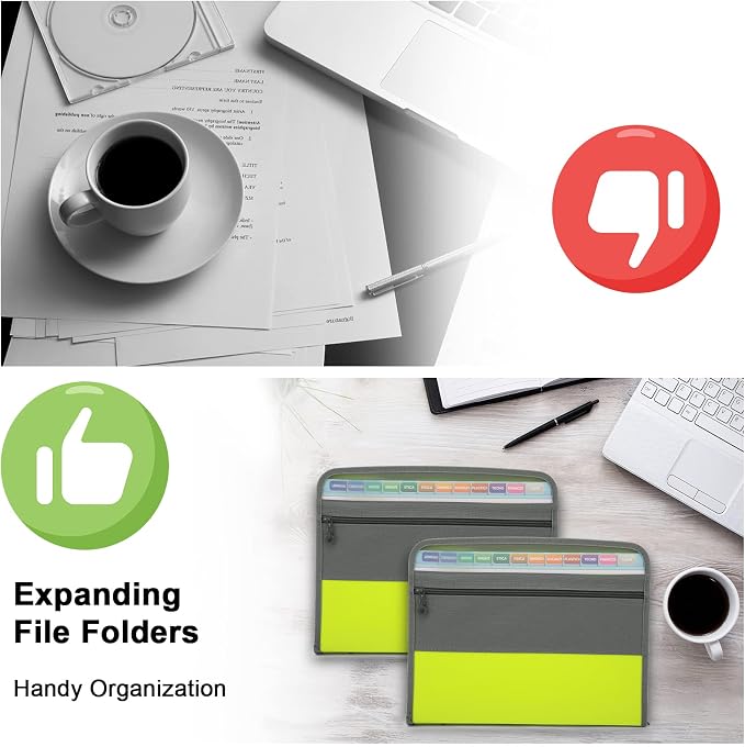 NAFY Expanding File Folders, A4 Letter Size Portable Accordion Expanding File - Image 8