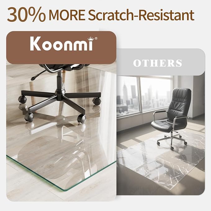 Koonmi Tempered Glass Chair Mat 36"x55" - Image 2