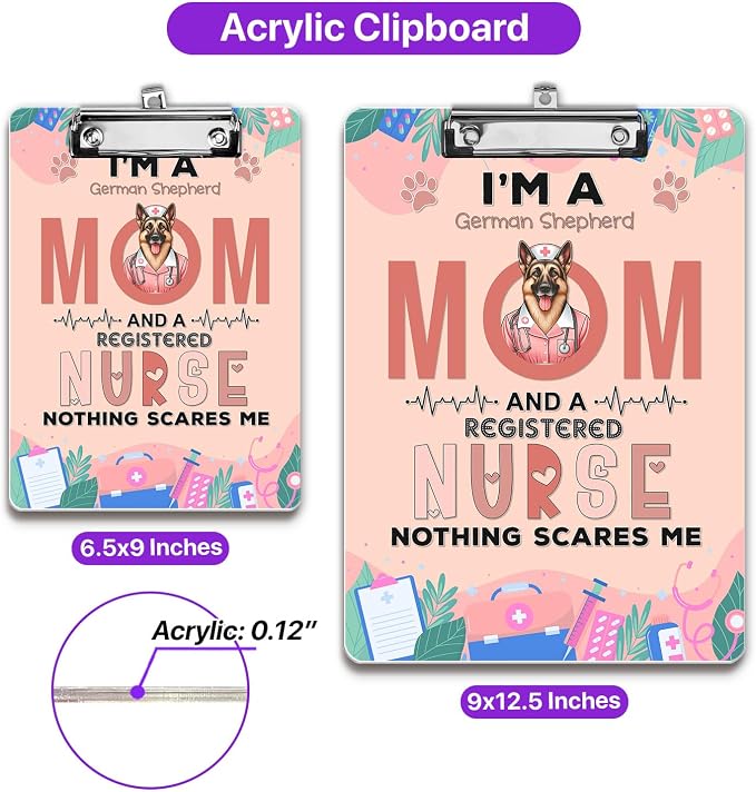 I'm a German Shepherd Mom and a Registered Nurse Nothing Scares Me Acrylic - Image 5