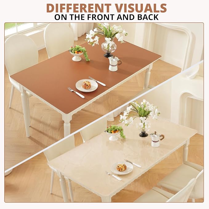 OstepDecor Brown Table Cover Protector 16 x 48 Inch, 1.5mm Thick Plastic Table - Image 7