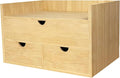 Bamboo Desk Organizer with 3 Drawers and Shelf, Desktop Drawers Wooden Storage by Elevateyourmomentwithus