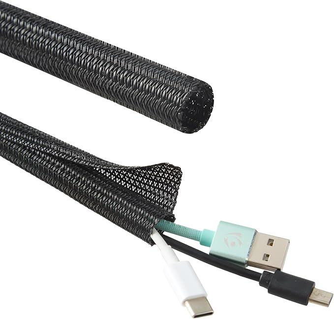 Split Wire Loom 1/4 Inch 100ft, Braided Cable Sleeve - Image 9