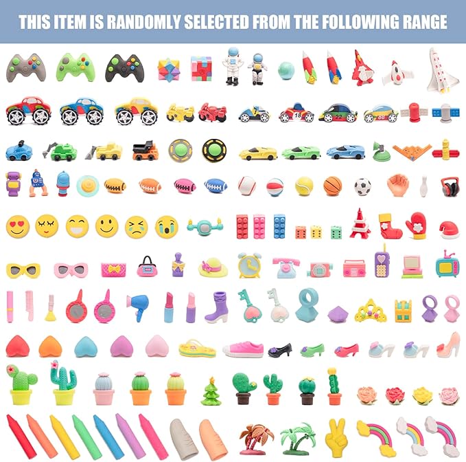 110pcs 3D Cute Kids Erasers, Random Desktop Pet Toys Gifts, Classroom Rewards - Image 5