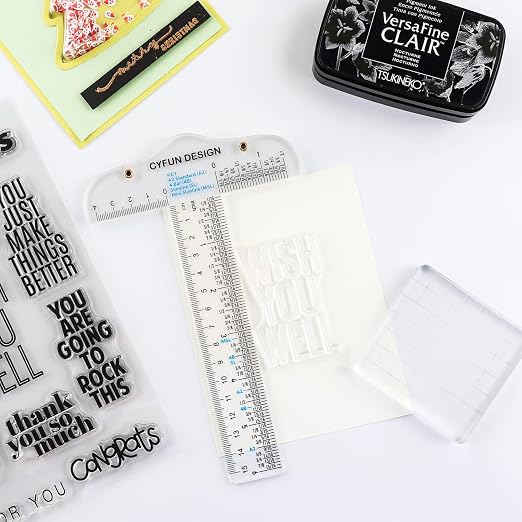 6PCS 6 Inches/15cm Acrylic Clear T-Square Ruler, Inches and Metric, T Square - Image 9