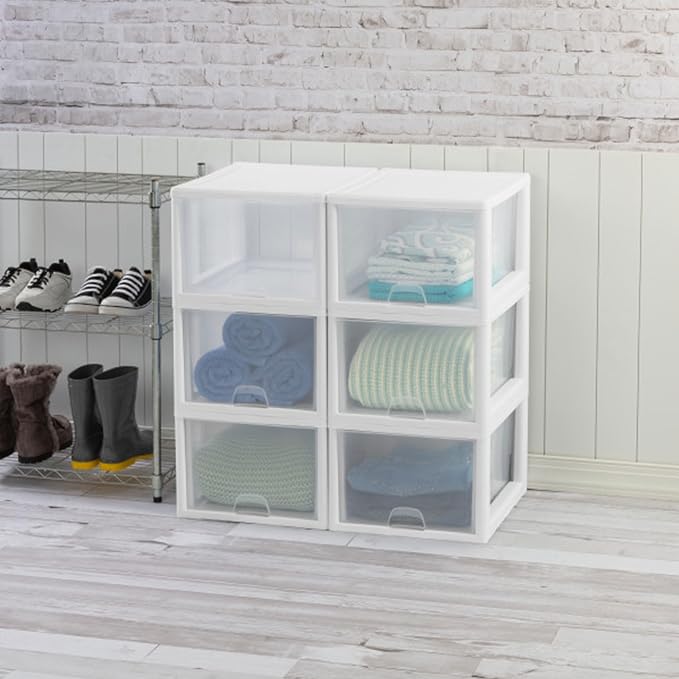Sterilite 4-Pack Stacking Drawer, 27 Quart, Accessories, and Linens - Image 8