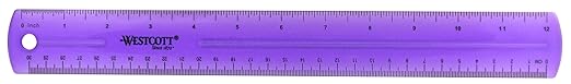 Westcott 16024 Jeweltone Plastic Ruler by Westcott