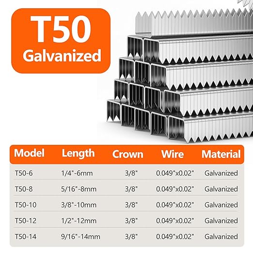 Heavy Duty T50 1/4- inch Length Staples 2520-Count, 3/8 Crown 20 Gauge Beveled - Image 2