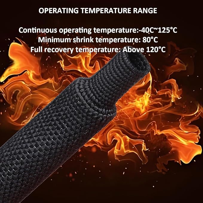 20 FT 1 inch 2:1 Heat Shrinkable Braided Sleeving Heat Shrink Sleeve Abrasion - Image 4