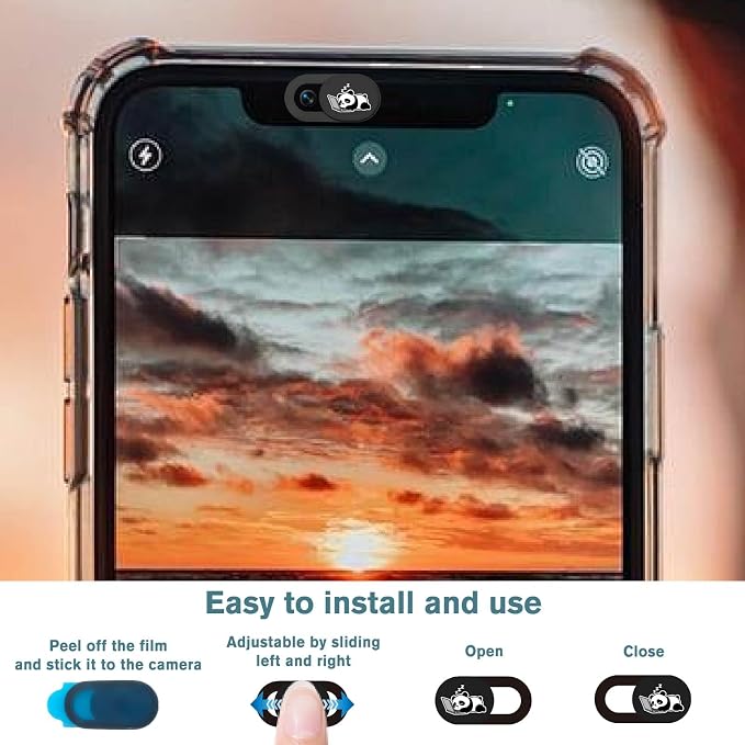Panda Camera Cover Webcam Cover Slide Cute Animal Design Privacy Guard Webcam - Image 3