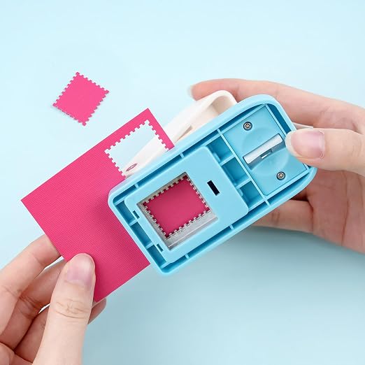 BAOFALI 2Pcs/Set 1X0.8inch Rectangular Postage Stamp Punch, Scalloped Rectangle - Image 6