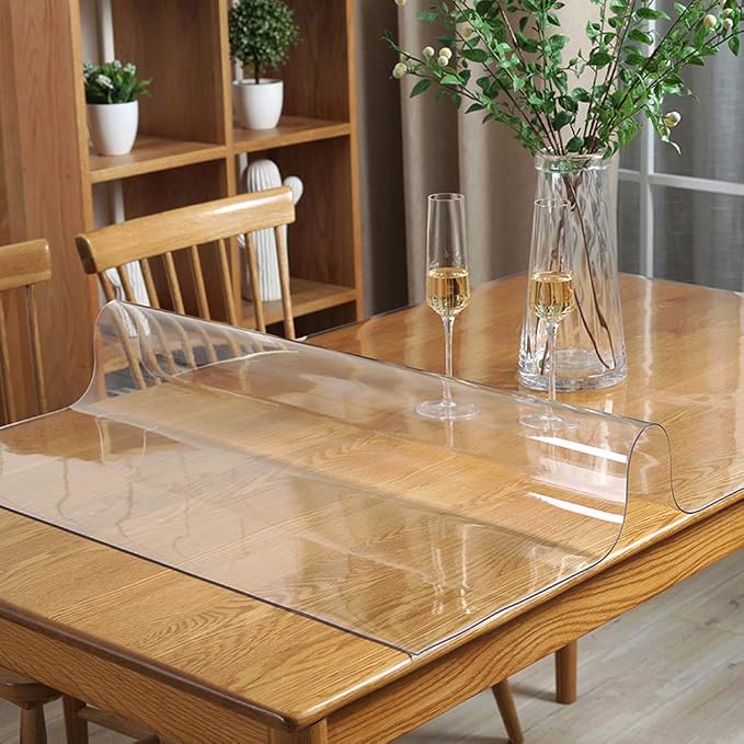 Wadrac Clear Plastic Table Protector PVC Tablecloth Cover Vinyl Table Cloths - Image 2
