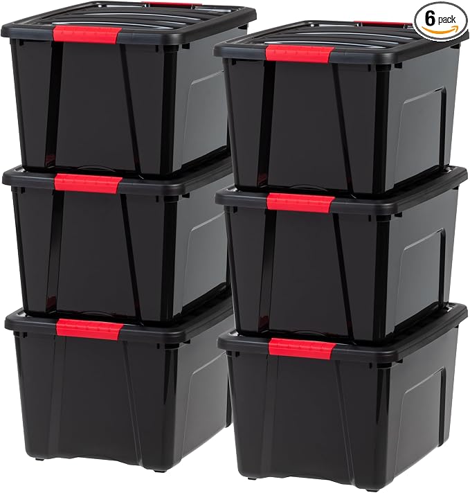 IRIS USA 40 Qt Stackable Plastic Storage Bins by IRISUSA