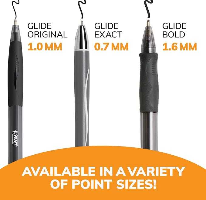 BIC Glide Blue Retractable Ballpoint Pens, Medium Point, 12-Count Pack - Image 5