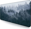 Gray Forest Mouse Pad with Seam Edge Design, Non Slip Rubber Keyboard Pad | by LQFIWSS