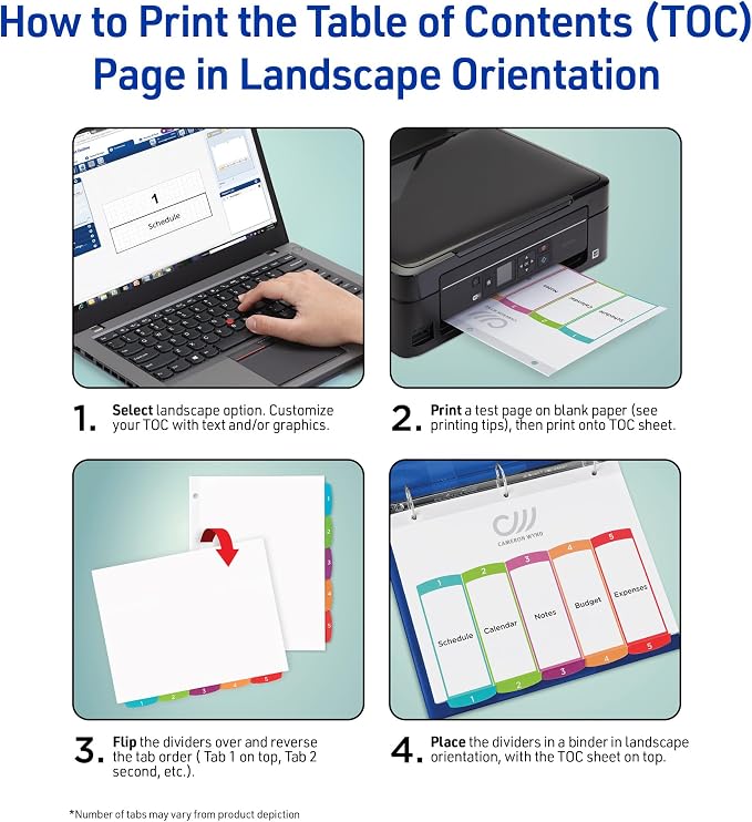 Avery 1-31 Dividers for 3 Ring Binders, 31 Tabs per Set, Customizable Table of - Image 7