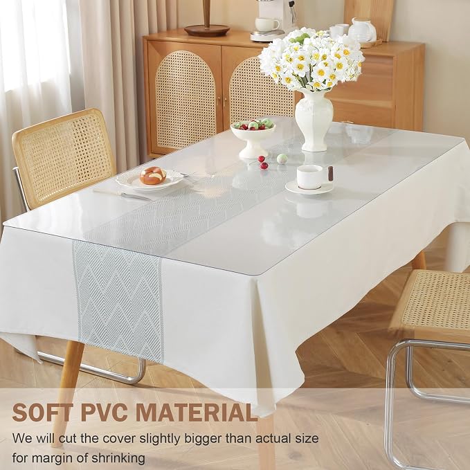 LovePads Frosted Table Cover Protector 48 x 96 Inch, 1.5mm Thick Plastic Table - Image 4